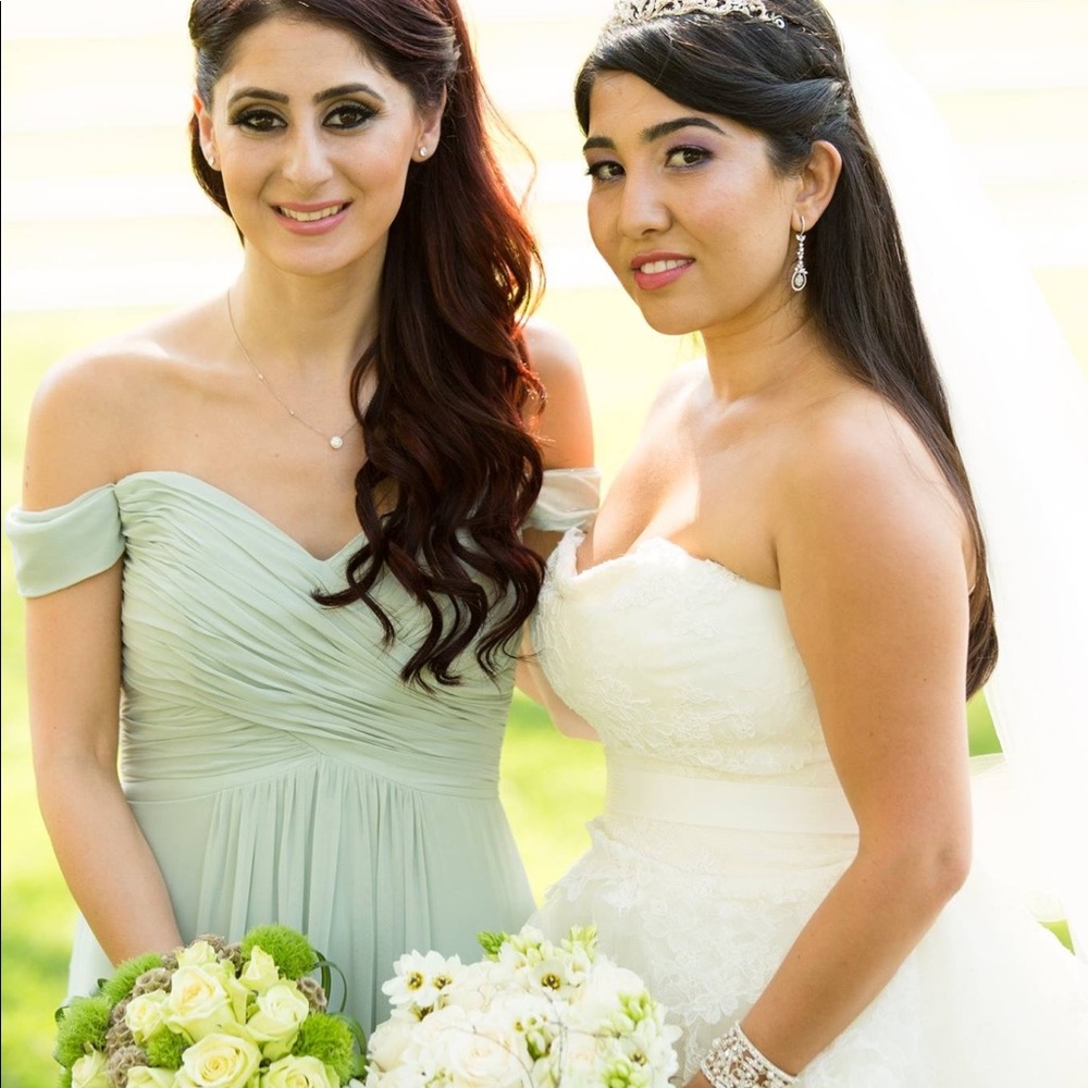 Shoulder drape long dress